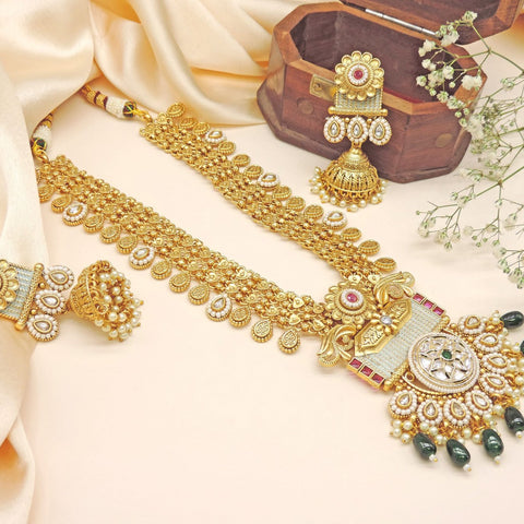 Heritage Lakshmi haar necklace set – South Indian temple haar USA – Joyrias
