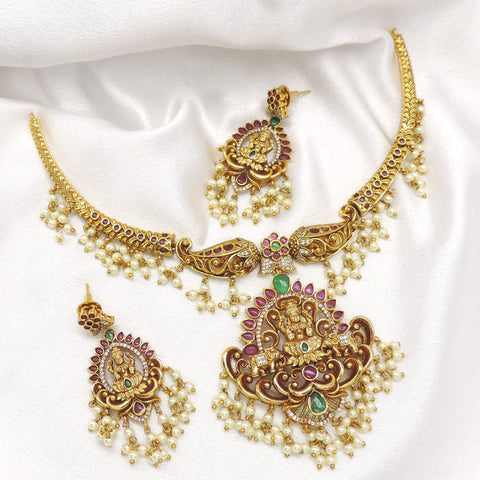 Royal Lakshmi Nakshi Pearl Jewelry Set by Joyrias