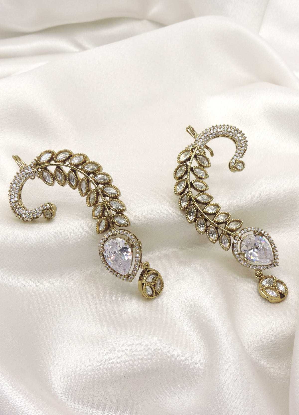 Pink Stone AD Ear Cuff Earrings