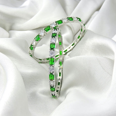 Green stone bangles – Indian green stone bangles for weddings and festivals USA – Joyrias