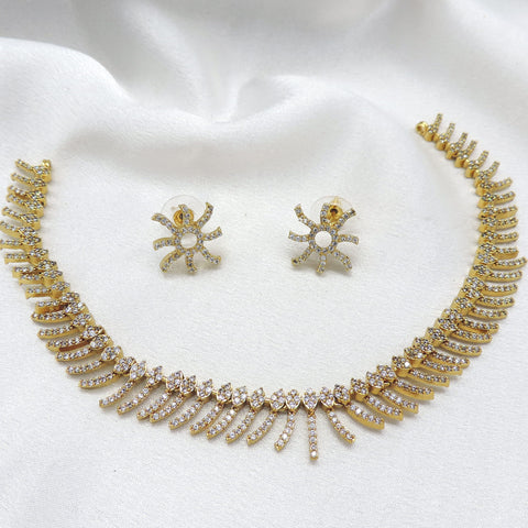 Gold CZ Radiant Jewelry Set by Joyrias