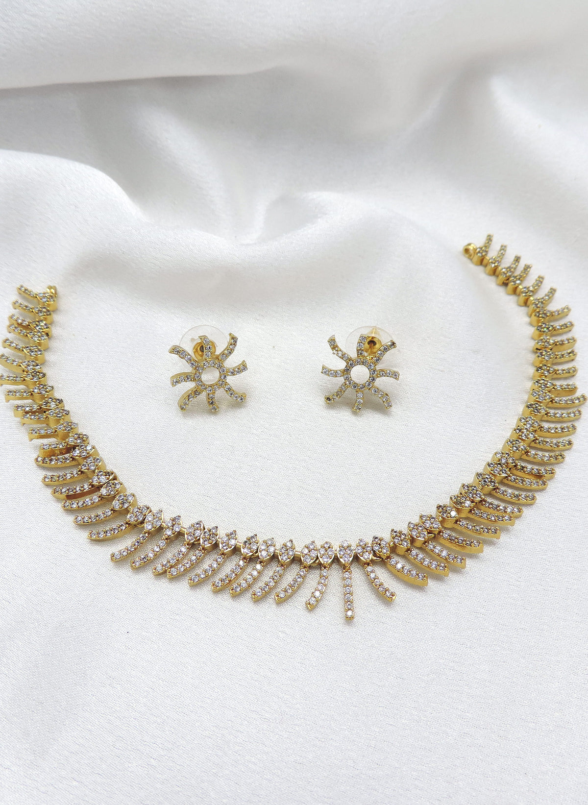 Gold CZ Radiant Jewelry Set by Joyrias