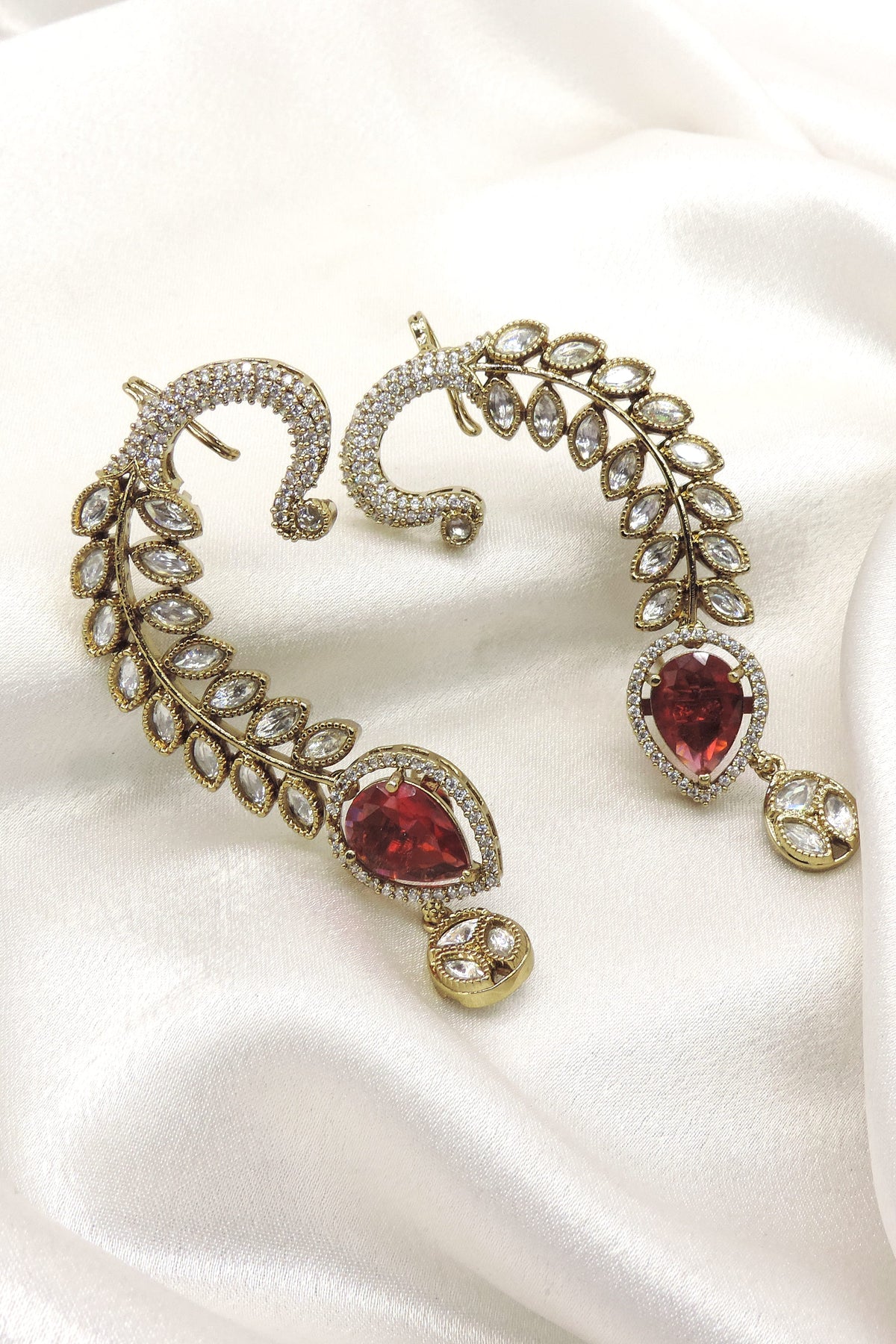 Pink Stone AD Ear Cuff Earrings