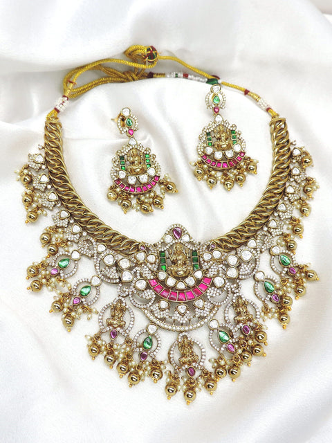 Royal Goddess Pink Green CZ Jewelry Set by Joyrias