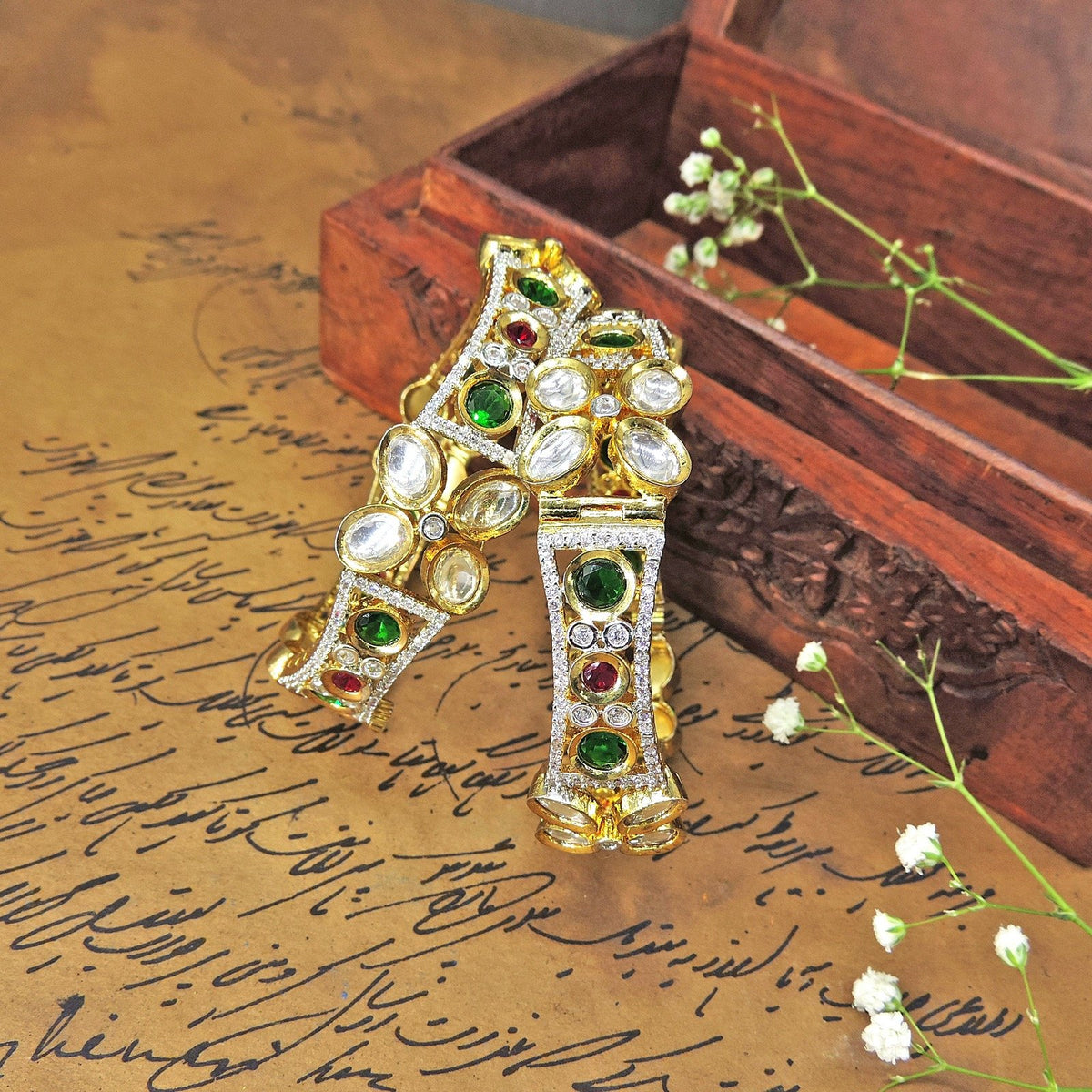 Openable Kundan Bangles Image 0