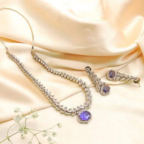 Purple stone necklace set – Indian purple stone necklace for weddings and festivals USA – Joyrias