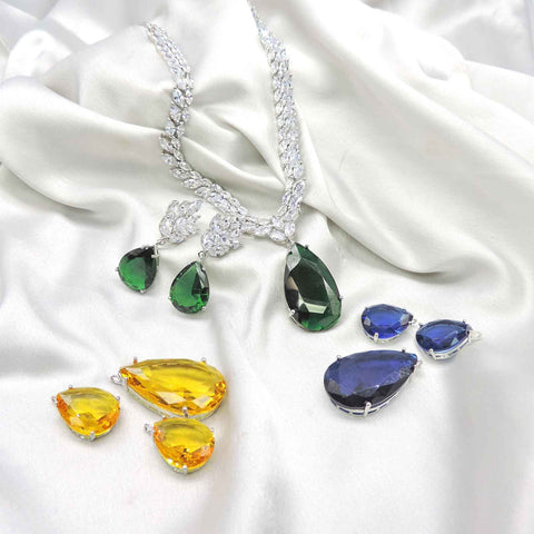 Stone changeable necklace set – Indian versatile interchangeable stone necklace USA – Joyrias