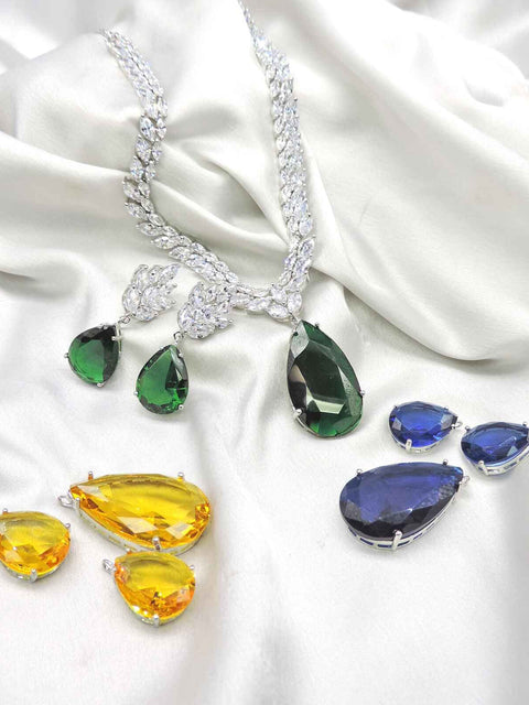 Stone changeable necklace set – Indian versatile interchangeable stone necklace USA – Joyrias