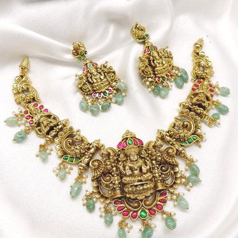 Heritage Lakshmi Peacock Temple Jewelry Set by joyrias