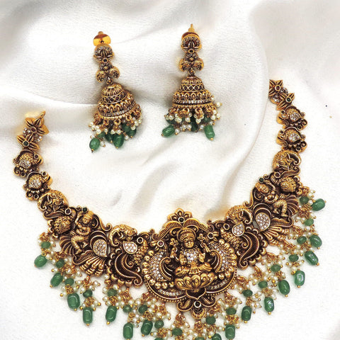 Ornate Goddess CZ Temple Jewelry Set by Joyrias