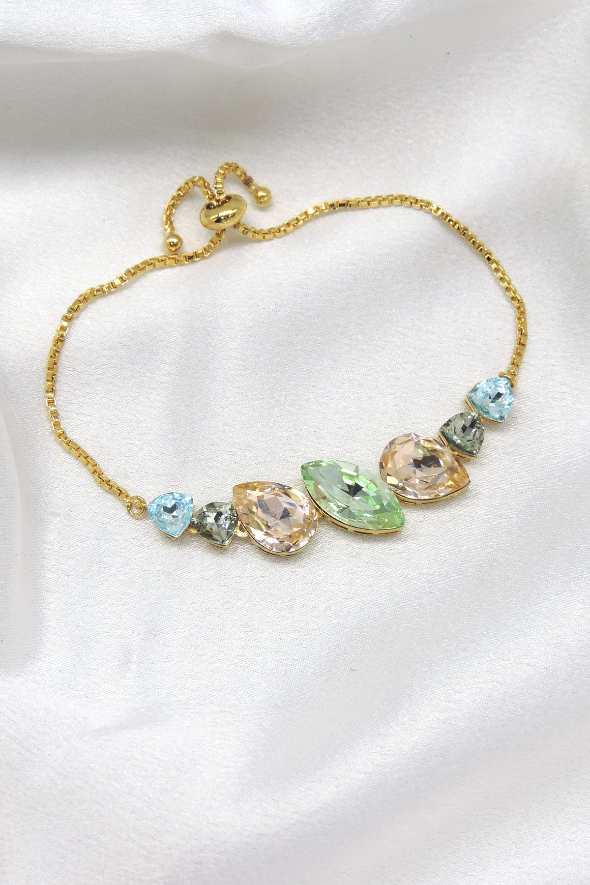 CZ Teardrop Slider Bracelets
