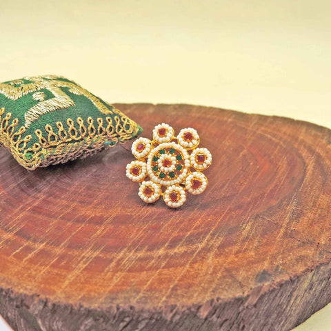 Adjustable Ring with Pearls Image 0