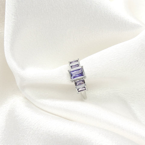 Lavender Baguette CZ Ring by Joyrias