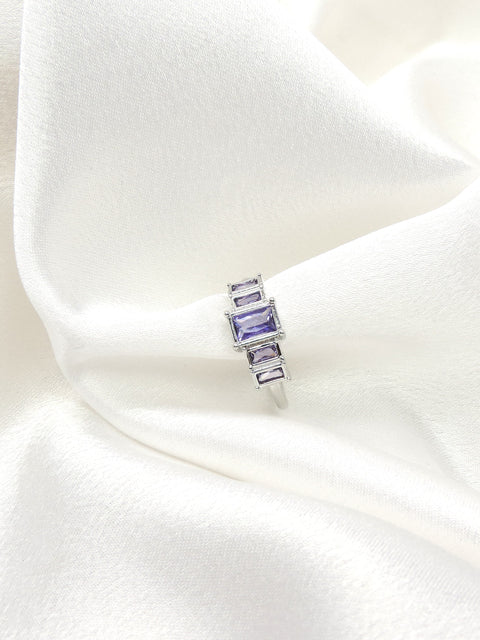 Lavender Baguette CZ Ring by Joyrias