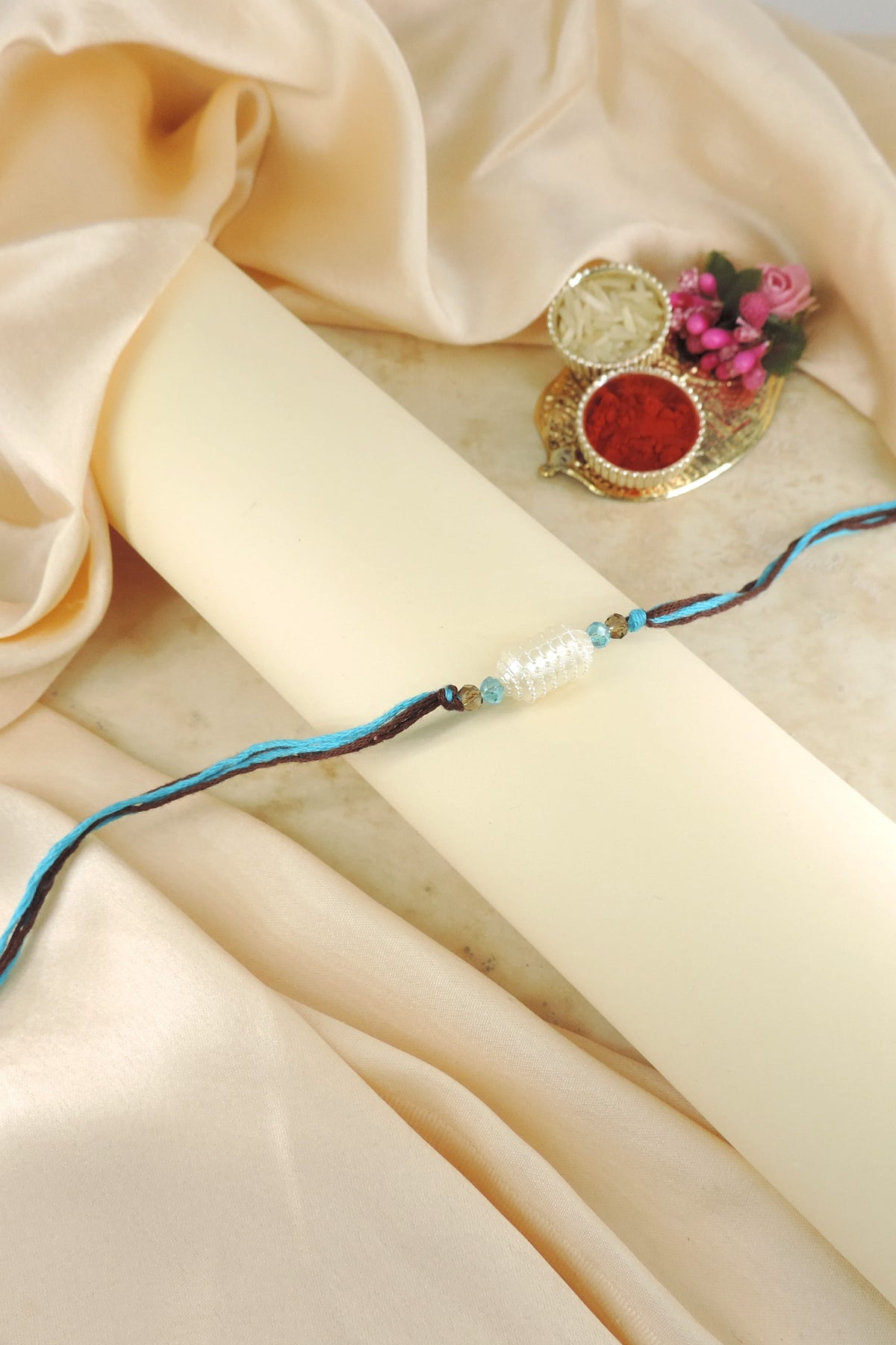 Pearl Bead Minimal Bhaiya Rakhi