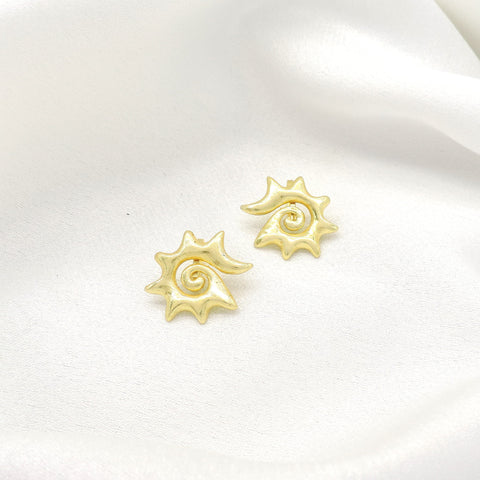 Gold-Plated Sun Spiral Ear Cuffs | Celestial No-Piercing Ear Wrap