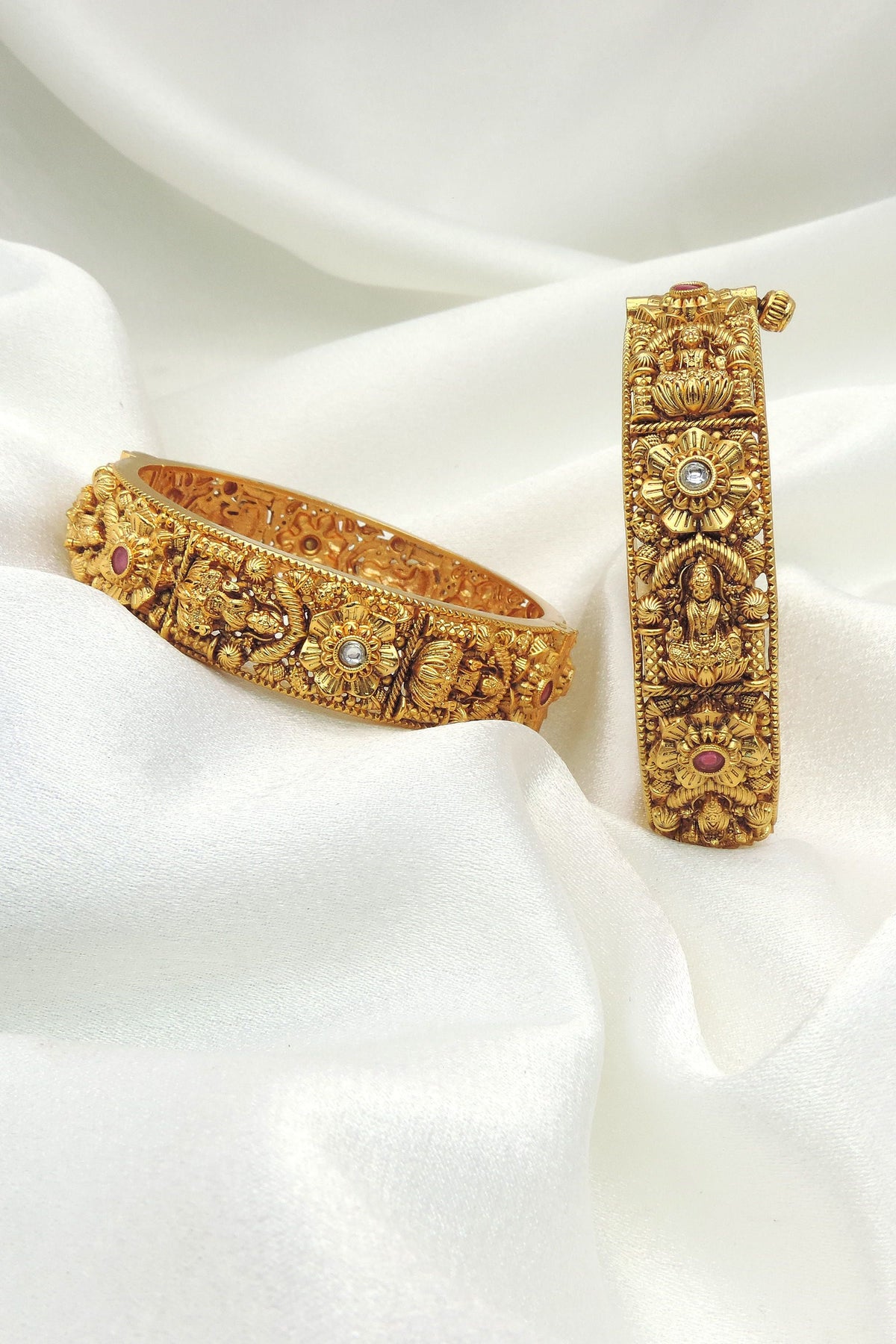 Temple Lakshmi antique bangle set for women