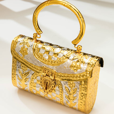 Luxury Gold Plated Heritage Jewelry Handbag Clutch