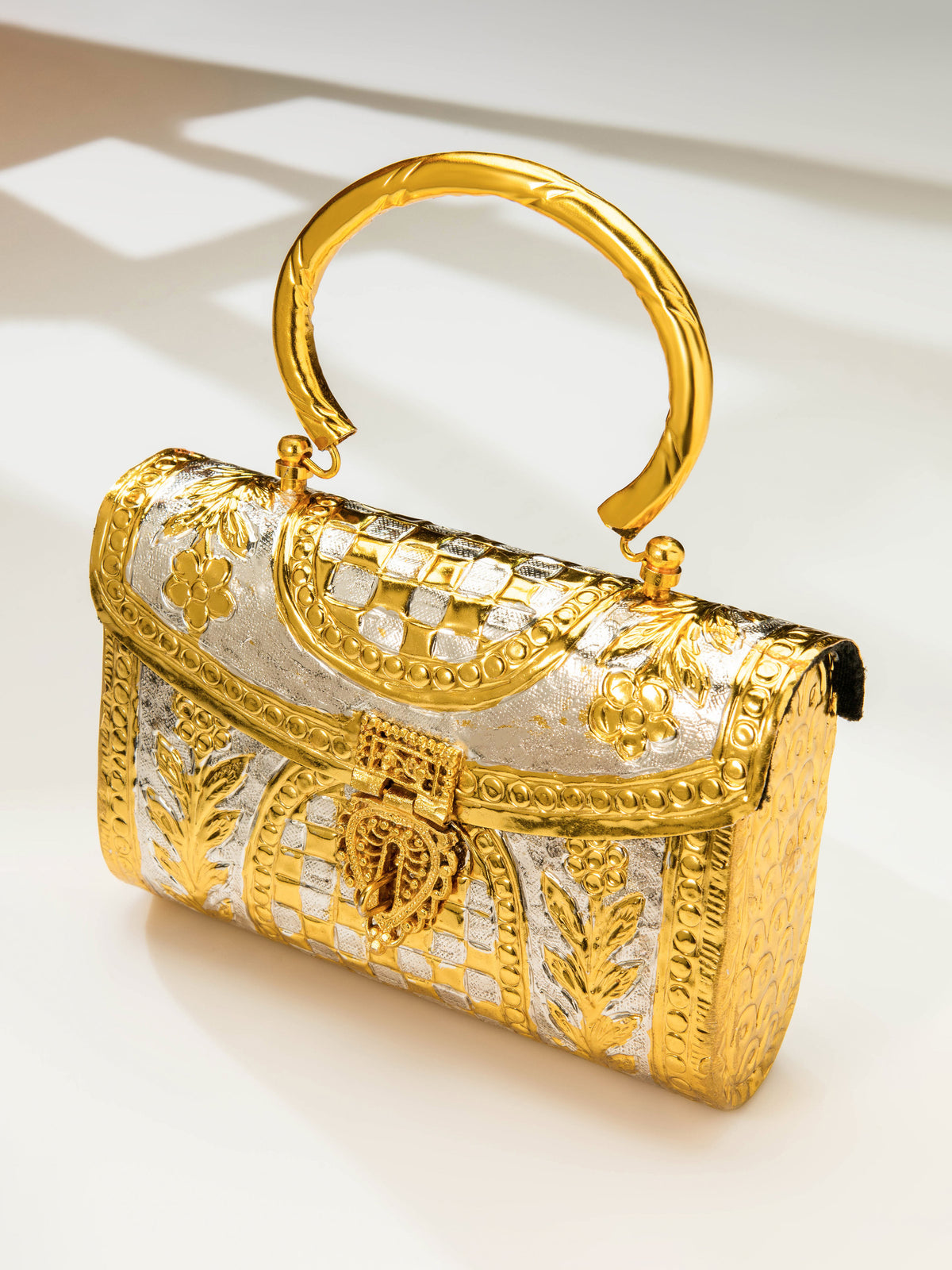 Luxury Gold Plated Heritage Jewelry Handbag Clutch