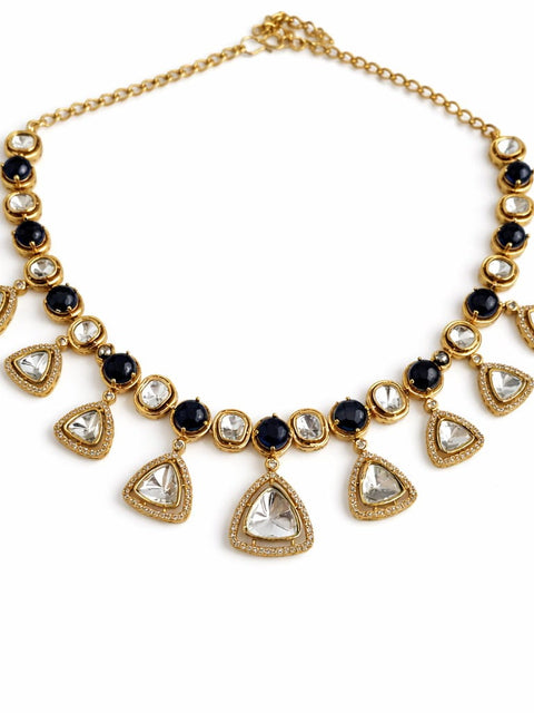 Multicolor Moissanite Kundan Necklace Set