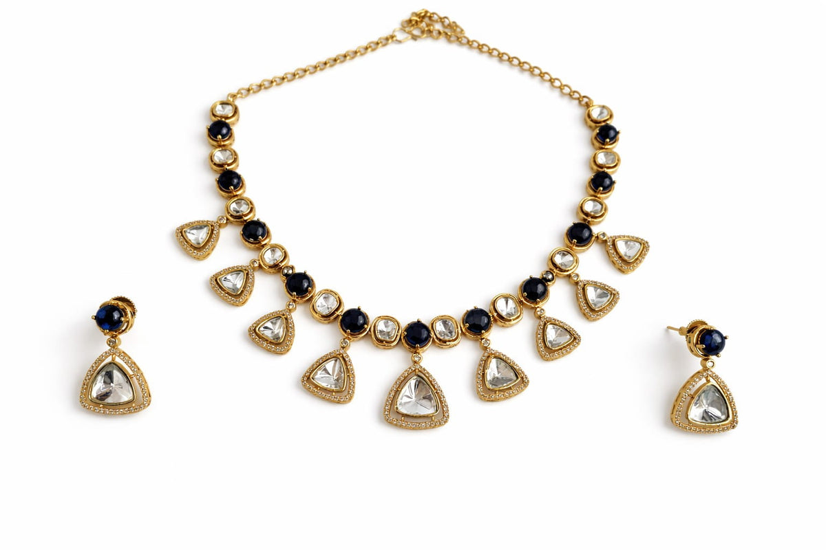 Multicolor Moissanite Kundan Necklace Set