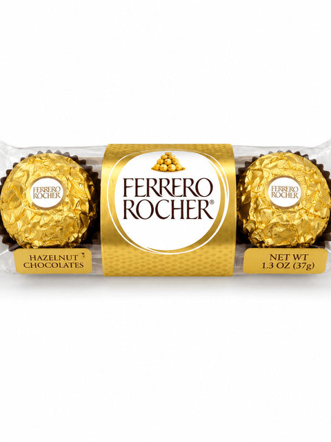 Ferrero Rocher premium hazelnut chocolates pack with two individually wrapped chocolates, ideal for Rakhi gift hampers, festive gifting, and celebrations.