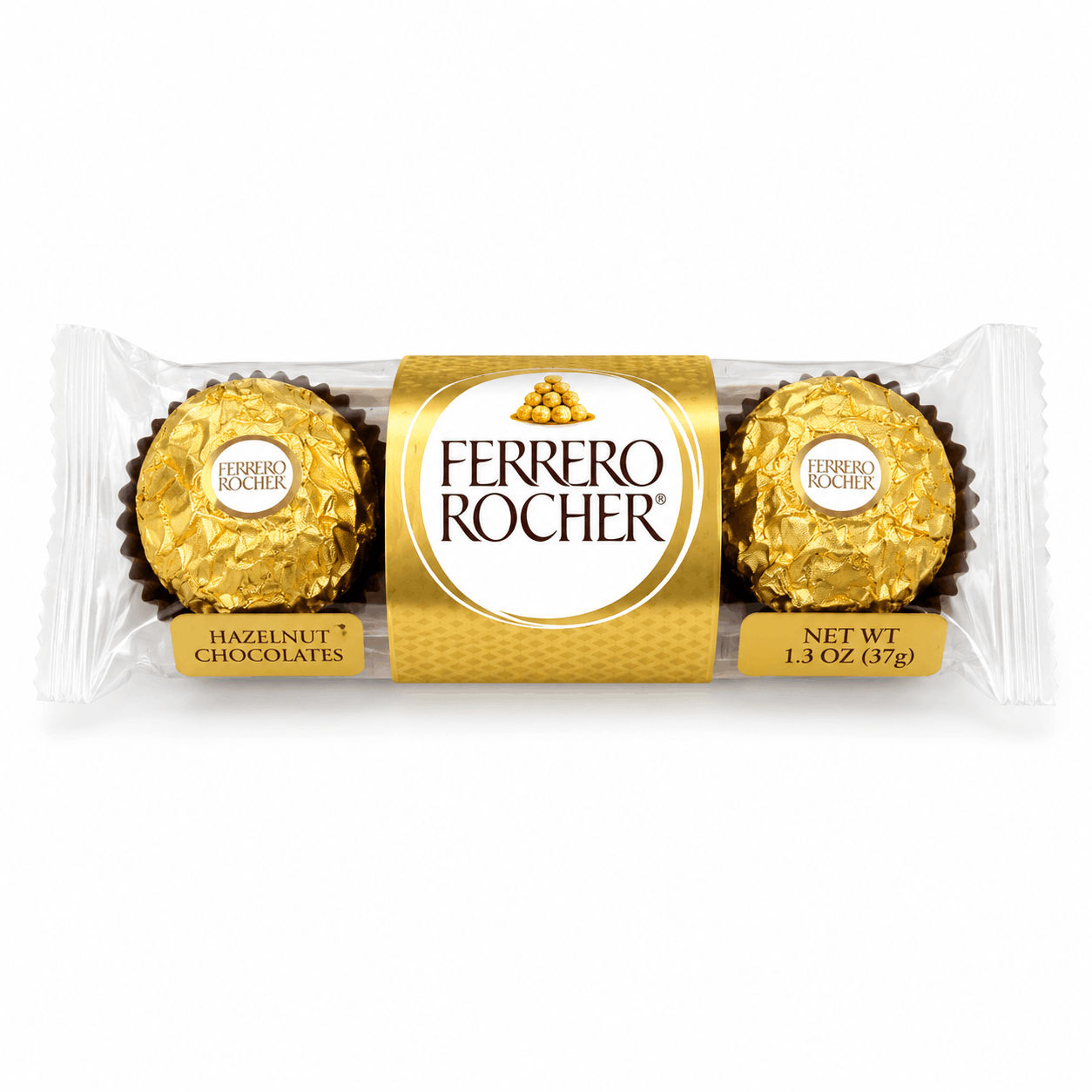 Ferrero Rocher premium hazelnut chocolates pack with two individually wrapped chocolates, ideal for Rakhi gift hampers, festive gifting, and celebrations.