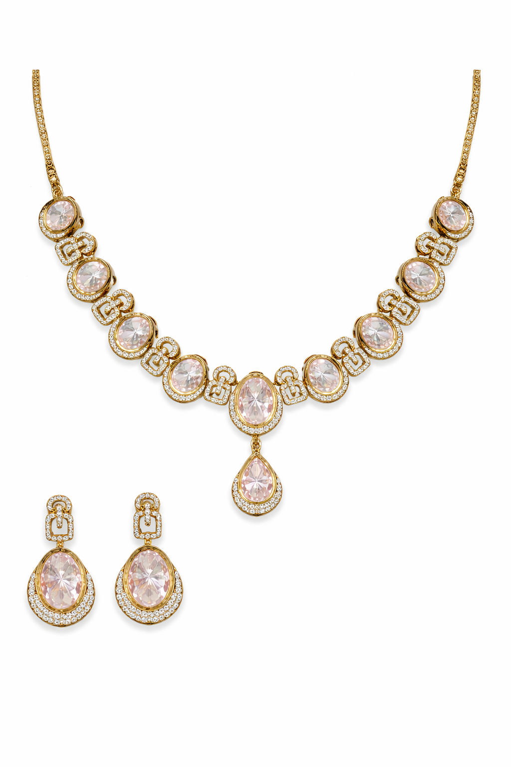 Emerald Green Drop Necklace Set