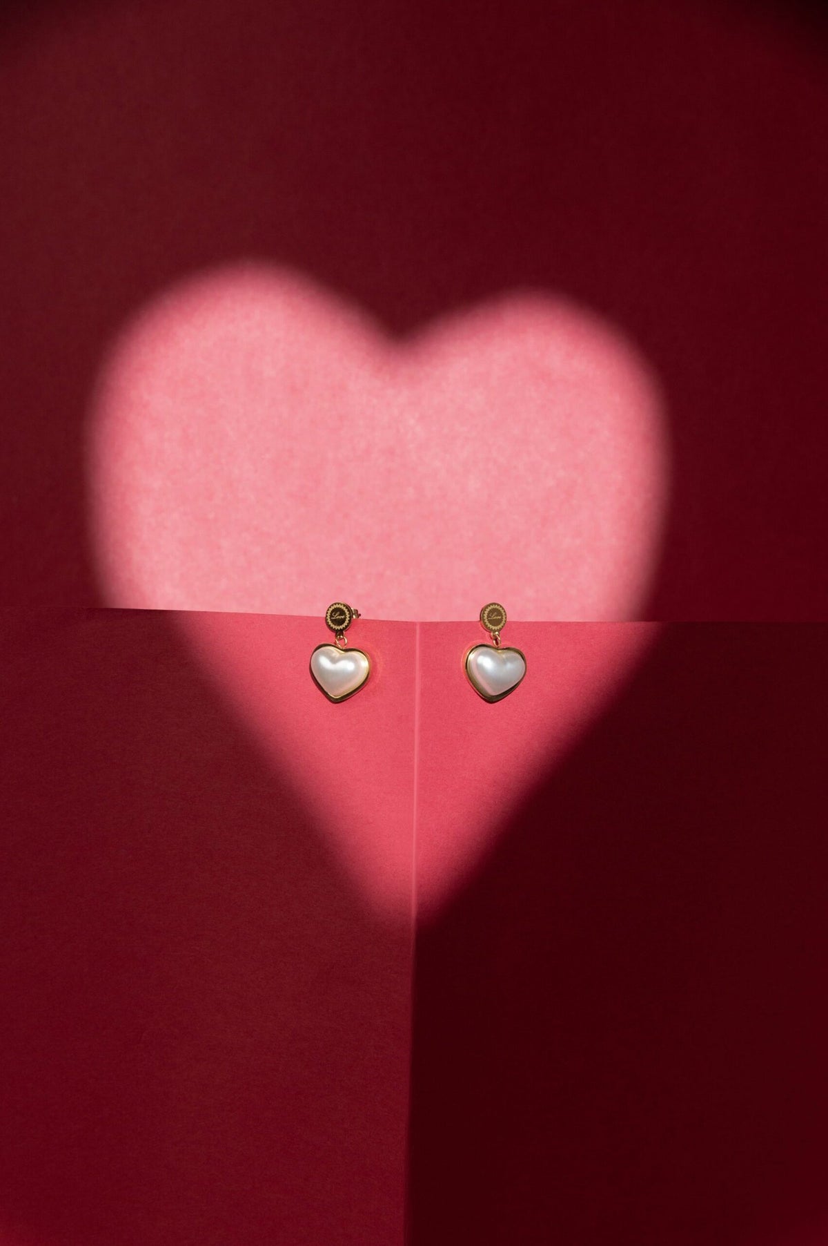 Pearl heart drop earrings – romantic pearl dangle earrings for women USA – Joyrias