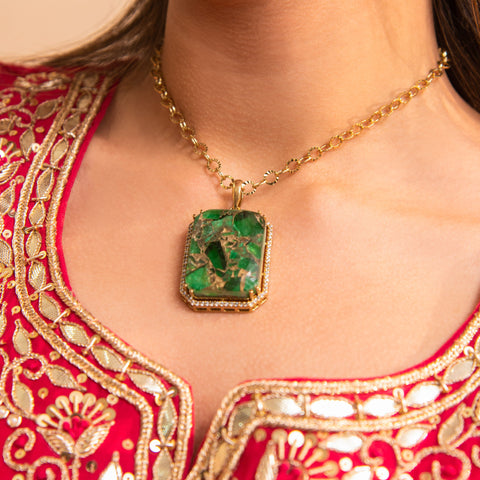 Emerald Statement Pendant Necklace