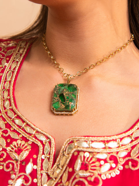 Emerald Statement Pendant Necklace