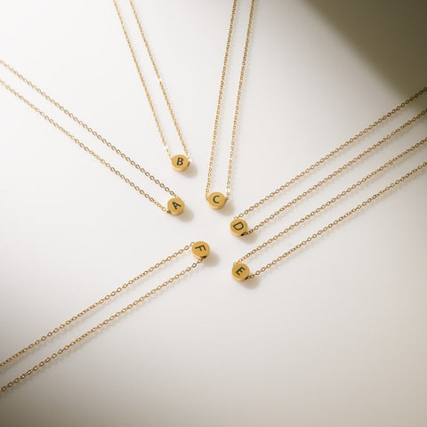 Gold initial letter necklace – personalized gold necklace gift for women USA – Joyrias