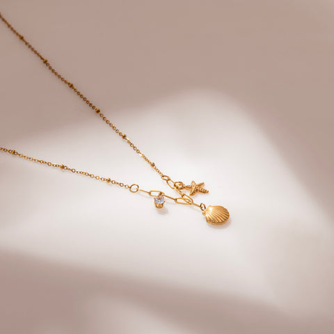 Gold charm necklace for women – dainty layered charm necklace gift USA – Joyrias