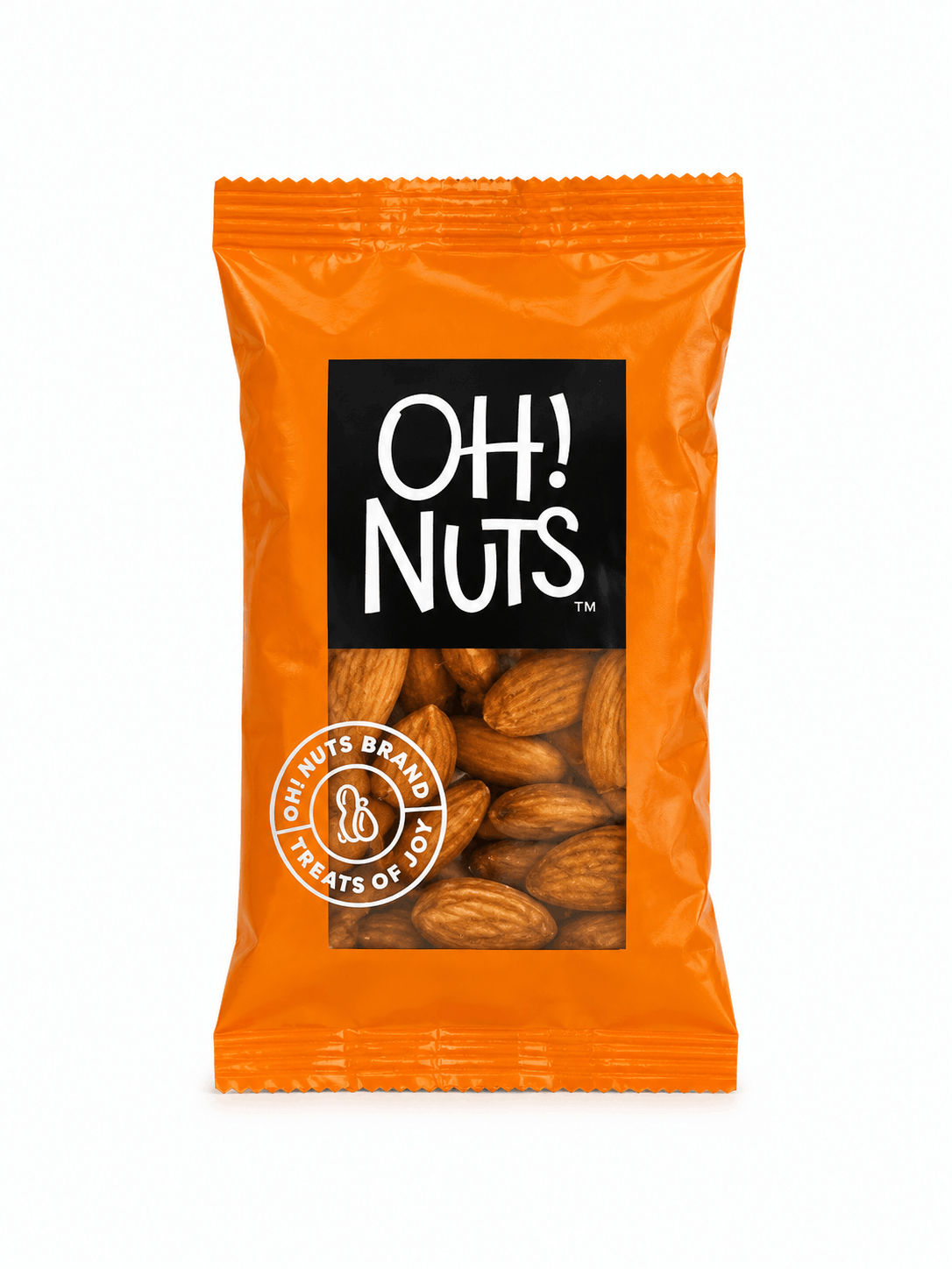 Premium roasted almonds snack pack in orange packaging, ideal for Rakhi gift hampers, festive gifting, and healthy snacking.