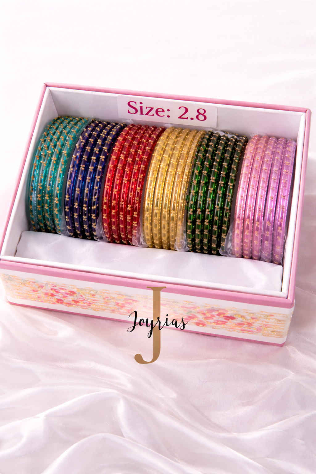 2.8 Multicolor Raindrop Glass Bangles Set | Trendy Waterdrop Stackable Bangles for Women | Mix Color Daily & Festive Wear |12 bangles in each set