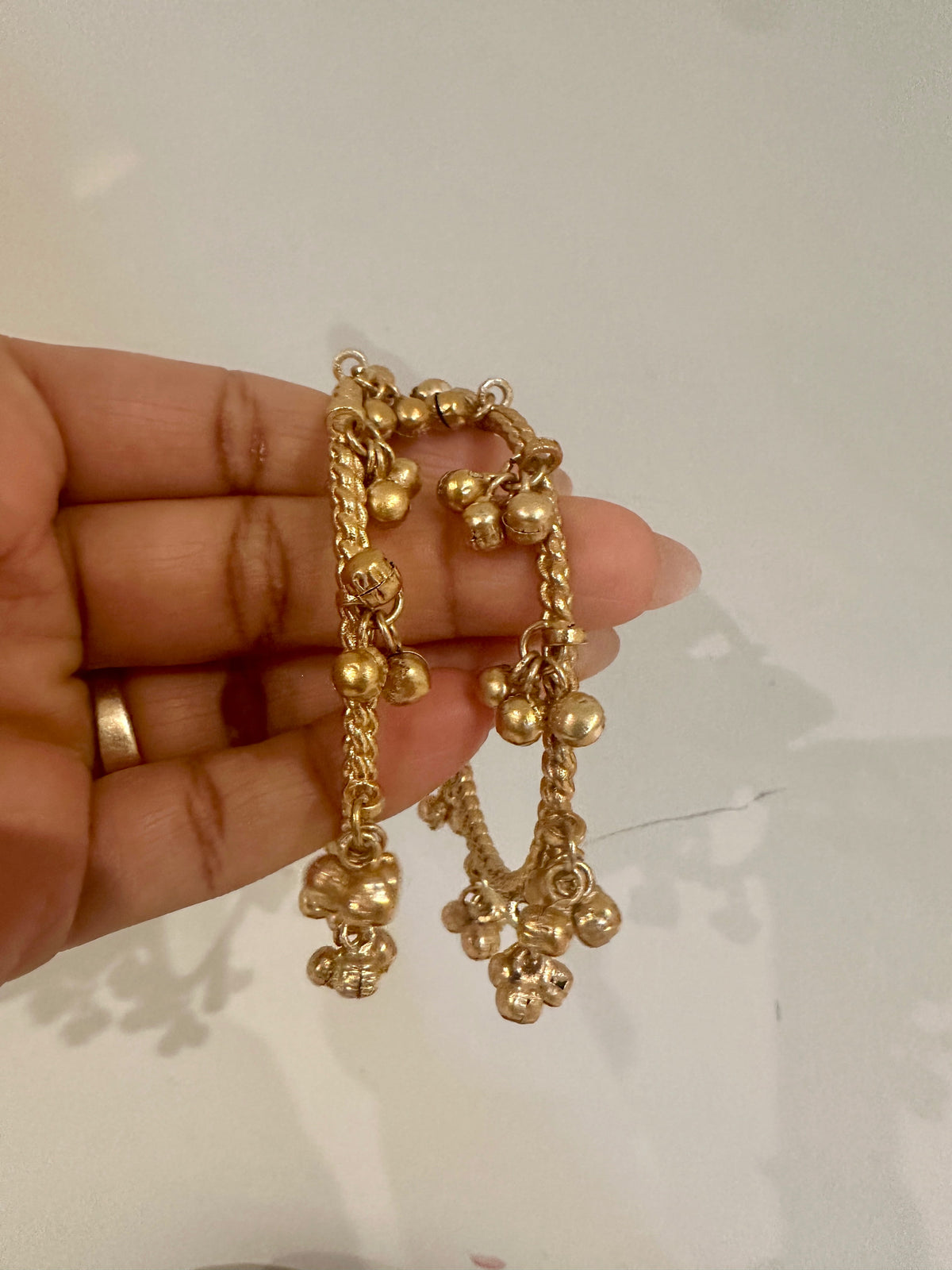 Adjustable Gold Tone Ghungroo Bangles (Pair)