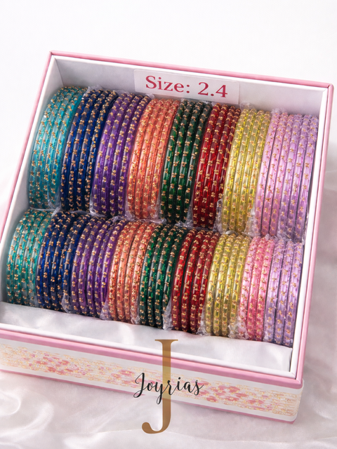 2.4 Multicolor Raindrop Glass Bangles Set | Trendy Waterdrop Stackable Bangles for Women | Mix Color Daily & Festive Wear |12 bangles in each set