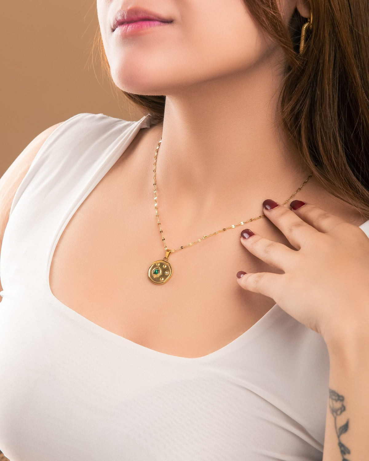 Starlit iris necklace – delicate Indian minimalist necklace for women USA – Joyrias