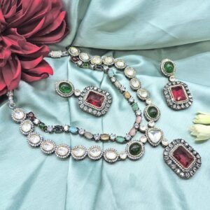 Multi Color Doublet stone Necklace