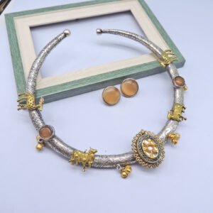 Hasli silver tone Necklace set