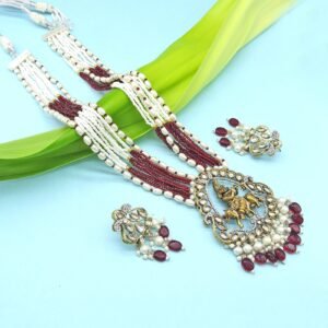 Radha Krishna Long Beads Necklace set