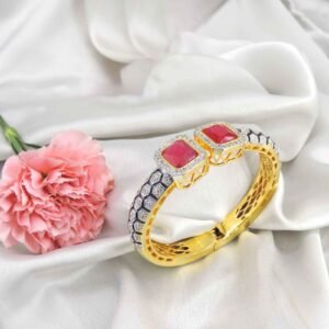 CZ Bracelet with red doublet