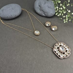 Moissanite 2 layer Pendant set
