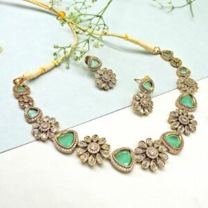 Victorian Based Green stone Necklace