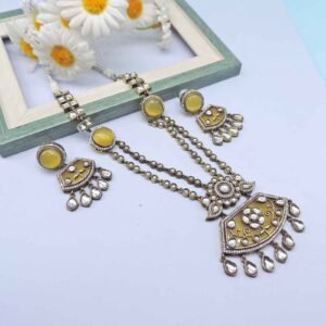 Polki with Monalisa Stone Necklace set