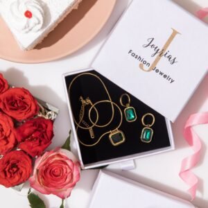 Emeraled Gold Plated Jewellery Set