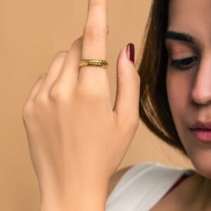 Antique GoldTwisted Open Ring