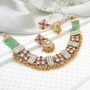 Emerald Beaded Necklace Set