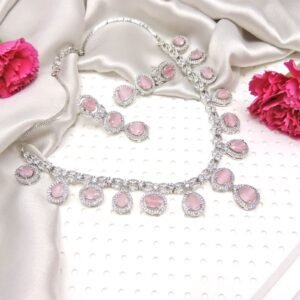 Blush crystal droplets necklace set