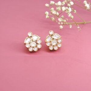 Kundan floral stud earrings